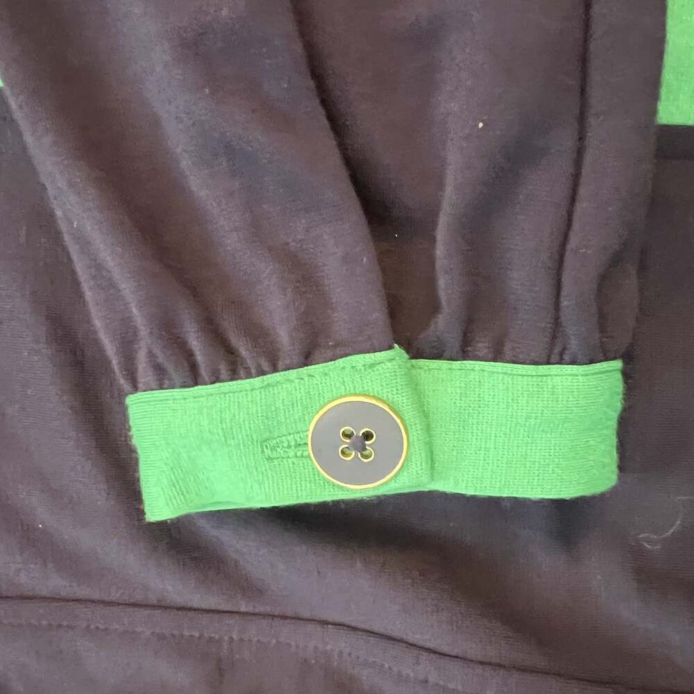 Lilly Pulitzer Knit Long Sleeve Dress Size Medium Belt Blue Green Gold Career - Picture 4 of 9